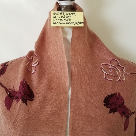 #1059 Cashmere Silk Beige Brown Pashmina Shawl - Picture 3 of 11